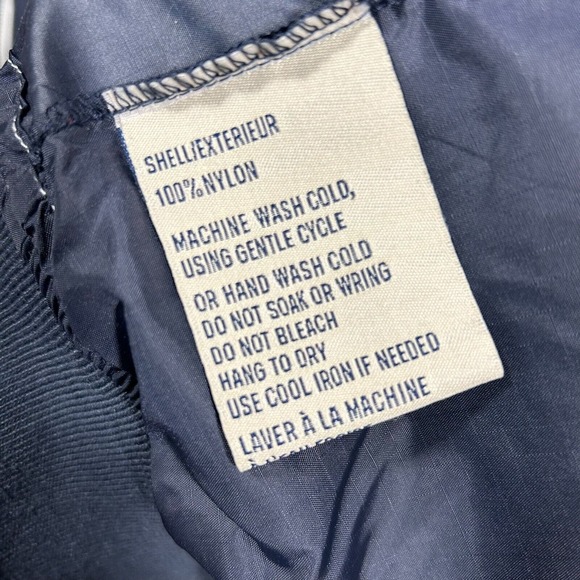 Schott Bros Large Windbreaker Rain Jacket Bomber Style Hooded Navy Blue VTG 90s - Picture 10 of 13